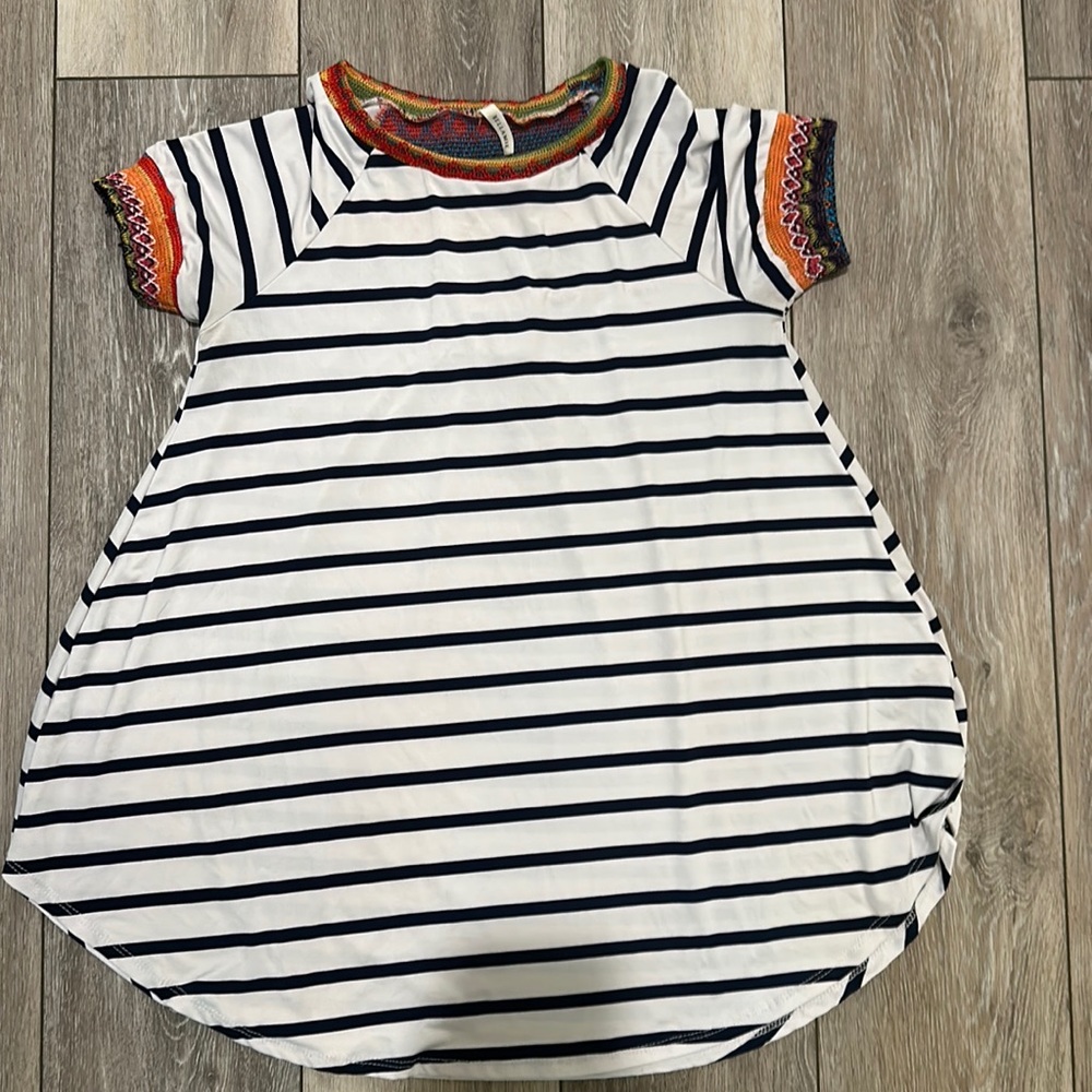 Bellamie Navy blue stripe shirt